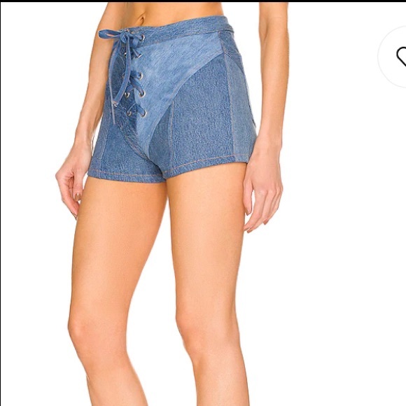 EB denim lace up shorts - Picture 5 of 7